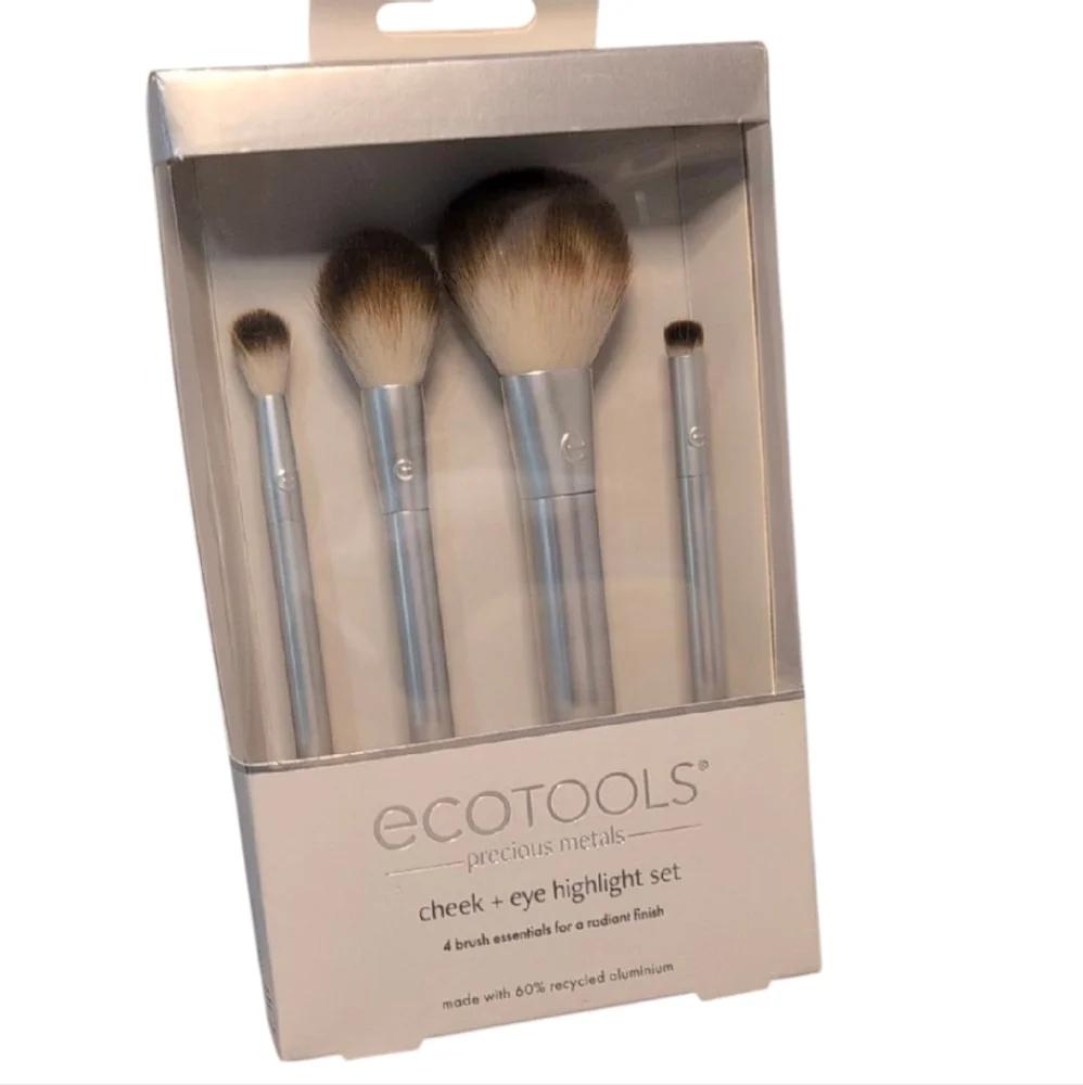 EcoTools Precious Metals Cheek + Eye Highlight Set - Silver and Cream